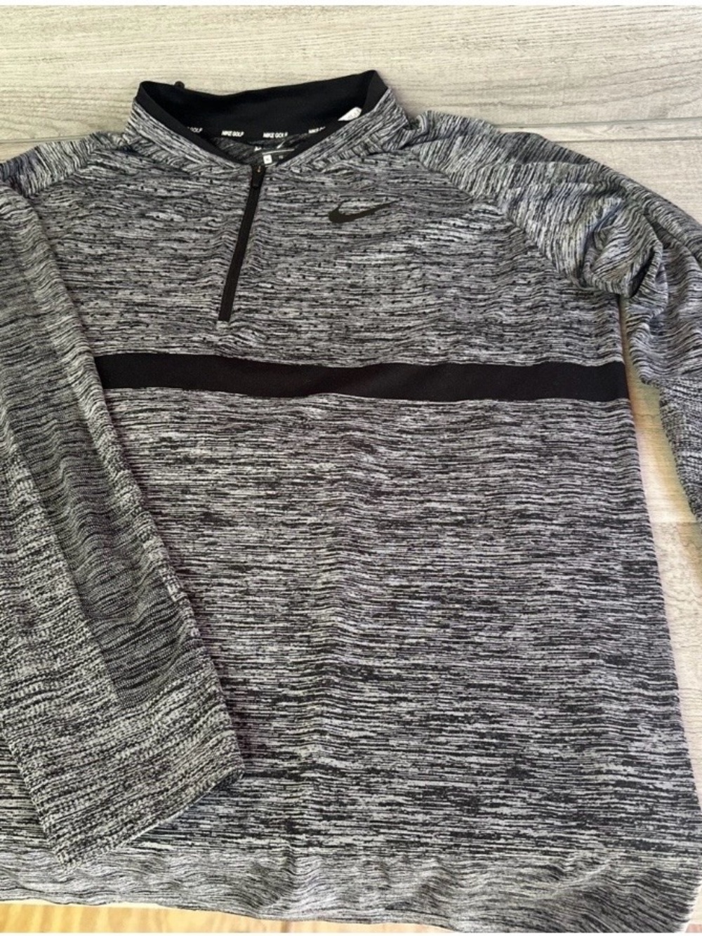 Nike Men’s Black & Gray Half-Zip Sweater